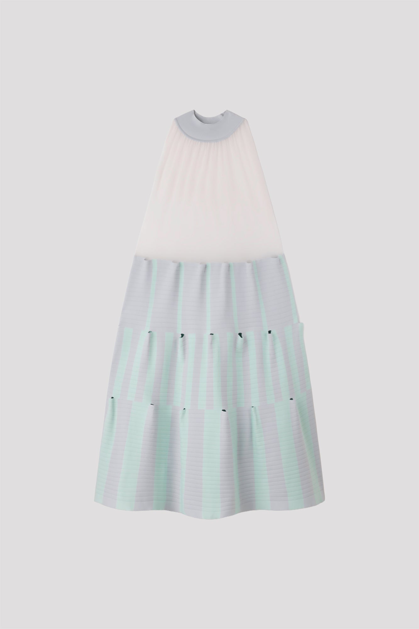 TERRACED LUCENT SLEEVELESS DRESS