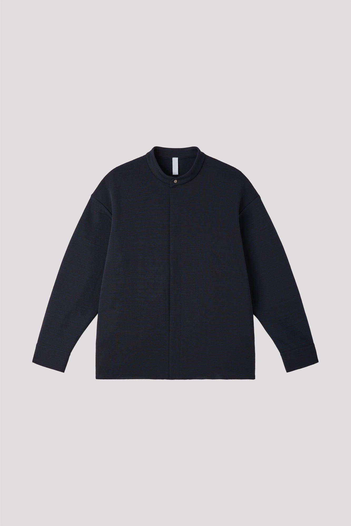 SOFT MILAN STAND COLLAR COVERED PLACKET SHIRT