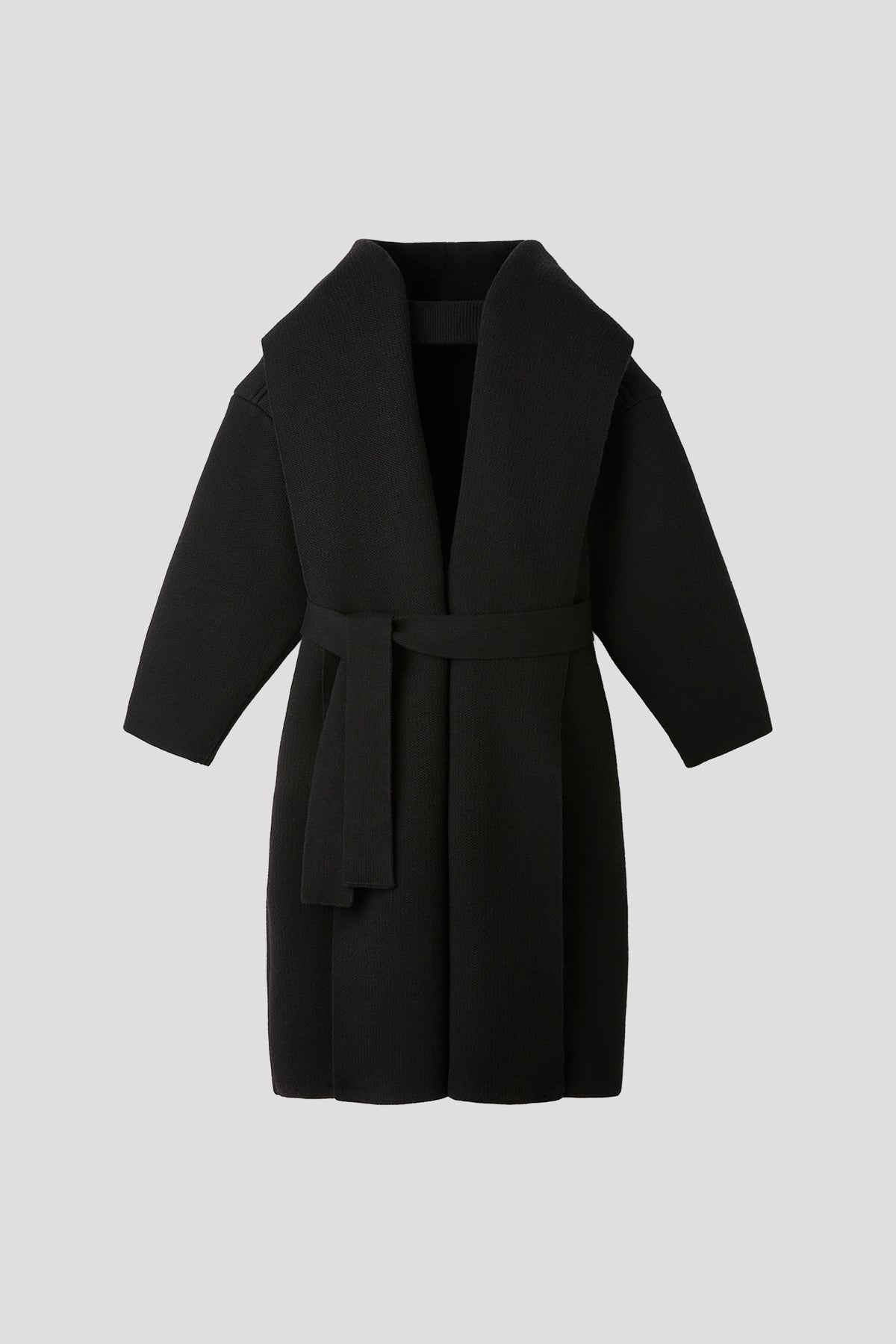 TW INLAY DRAPE BACK LONG COAT