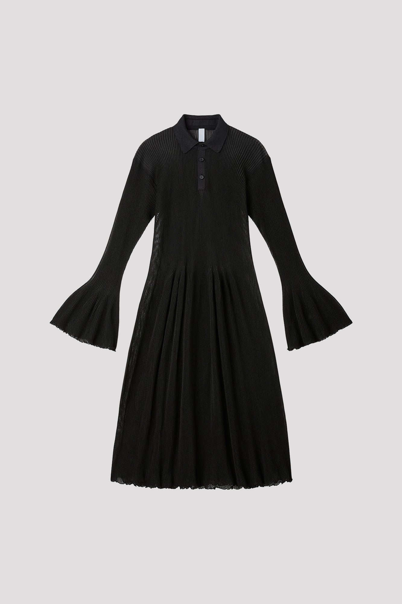 HYPHA LUCENT GLITTER LONG SLEEVE POLO SHIRT DRESS