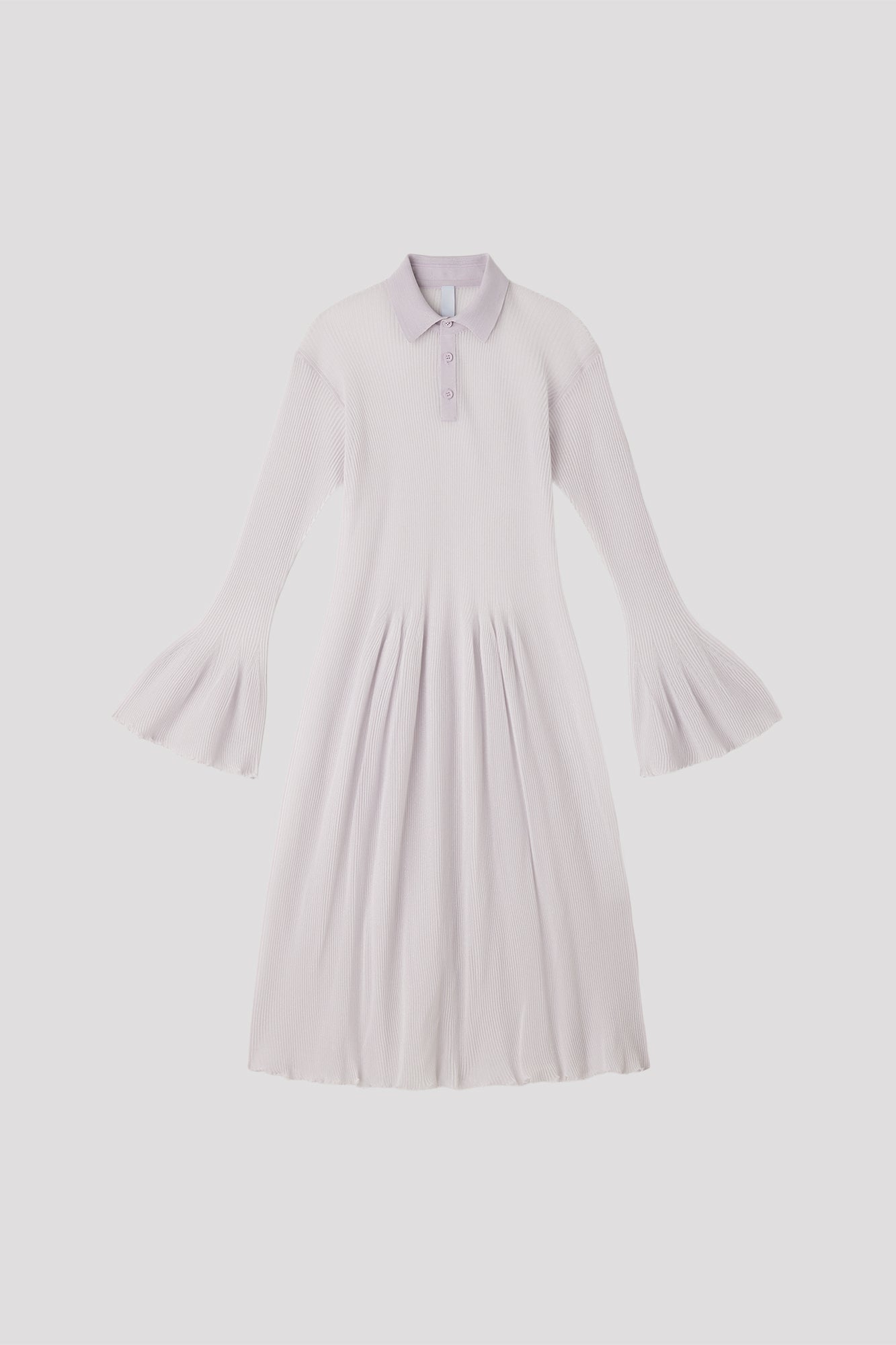 HYPHA LUCENT GLITTER LONG SLEEVE POLO SHIRT DRESS
