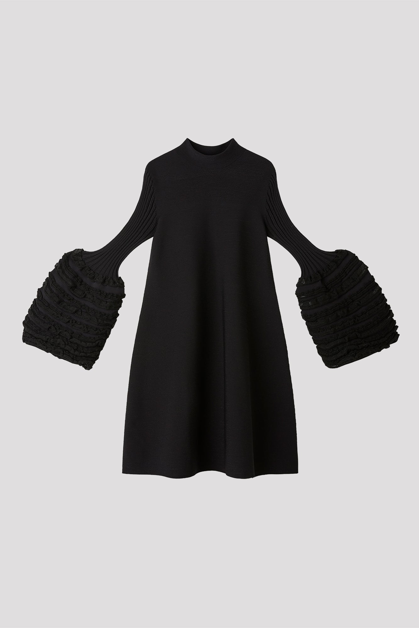 POTTERY SWELL GLITTER LONG BELL SLEEVE FLARE MINI DRESS
