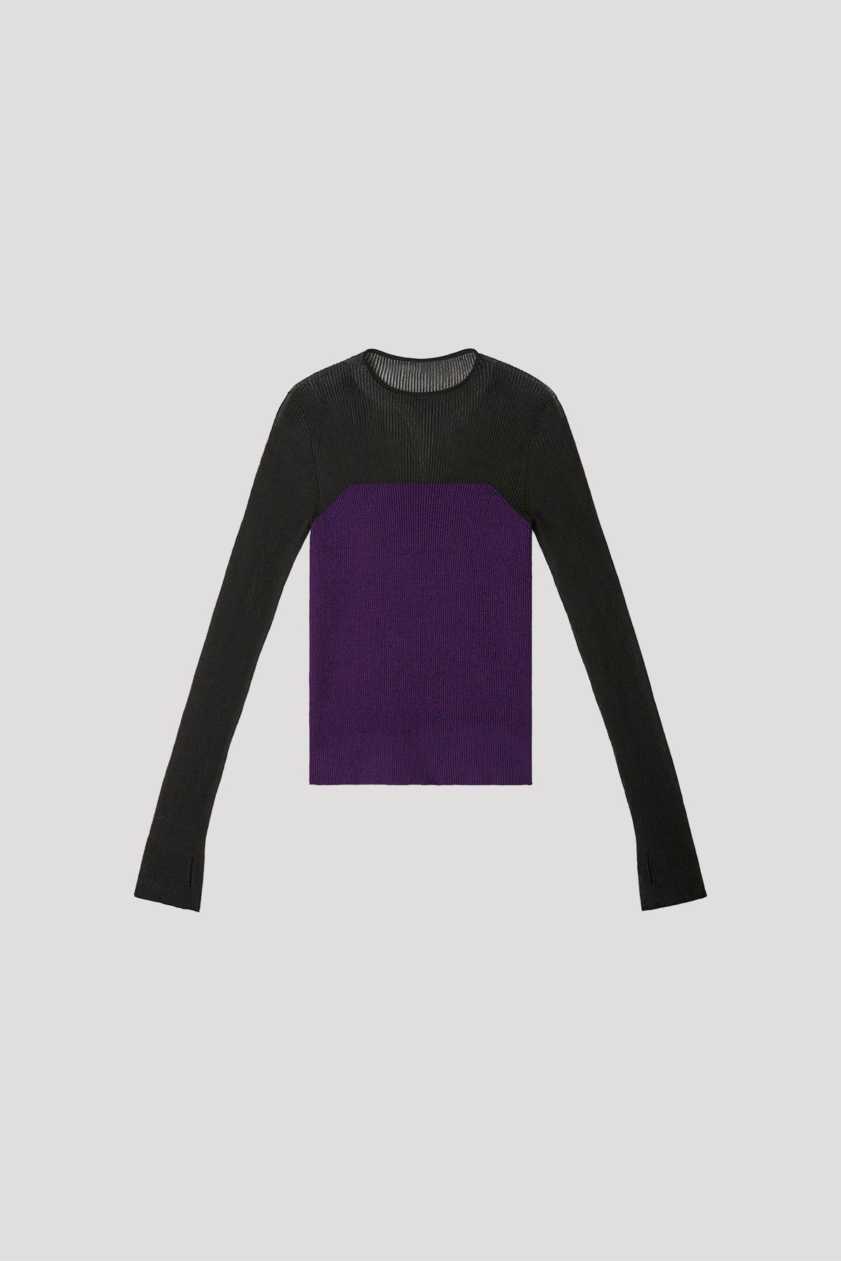 PORTRAIT VELVET LUCENT DECOLLETAGE LONG SLEEVE TOP
