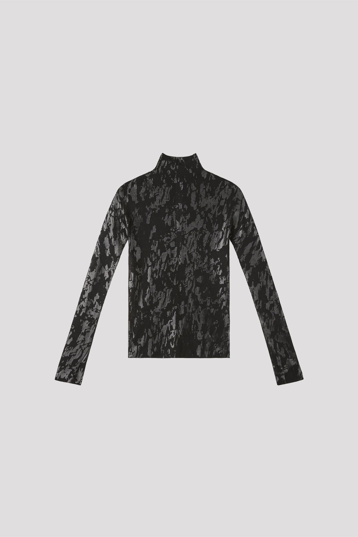 SOFT PORTRAIT FOIL HIGHNECK LONG SLEEVE TOP