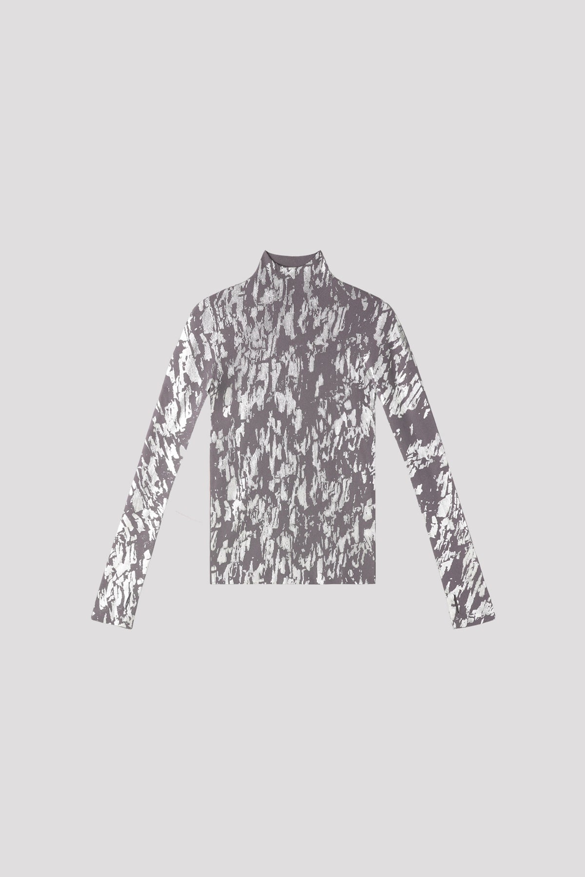SOFT PORTRAIT FOIL HIGHNECK LONG SLEEVE TOP