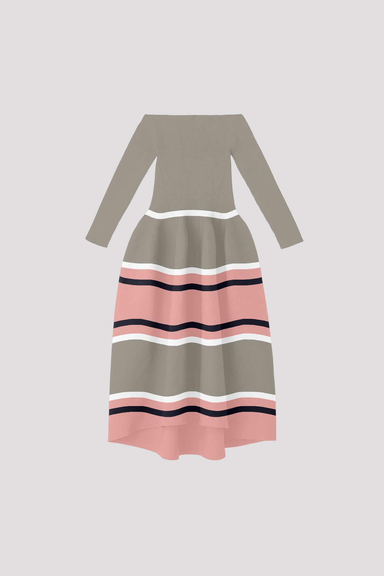 POTTERY HS OFF SHOULDER LONG SLEEVE DRESS