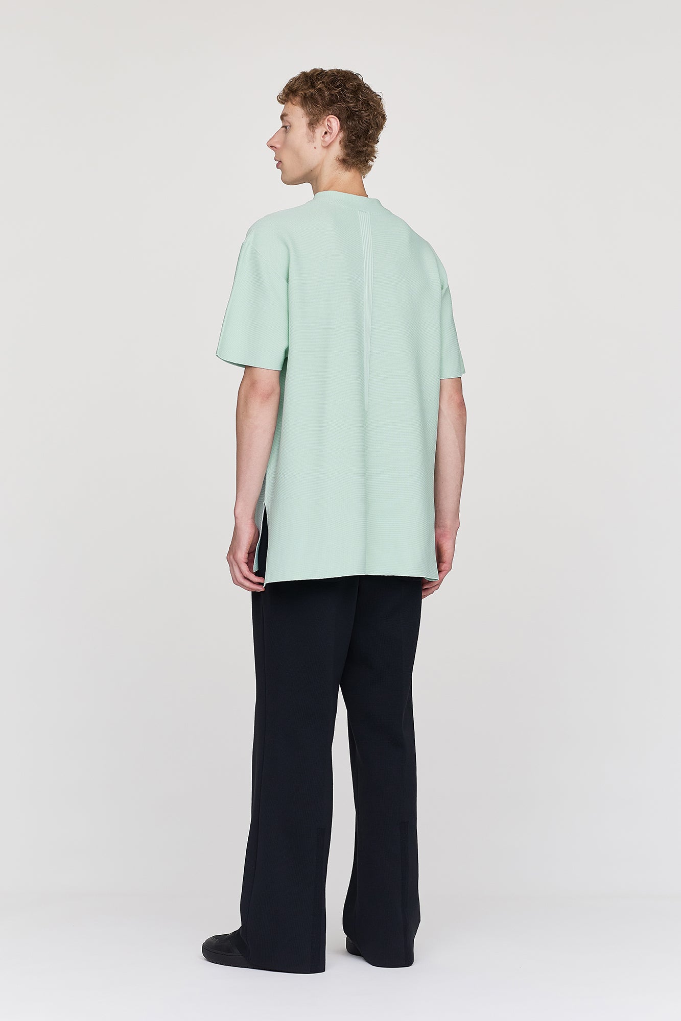 GARTER MOCKNECK SHORT SLEEVE TEE SHIRT