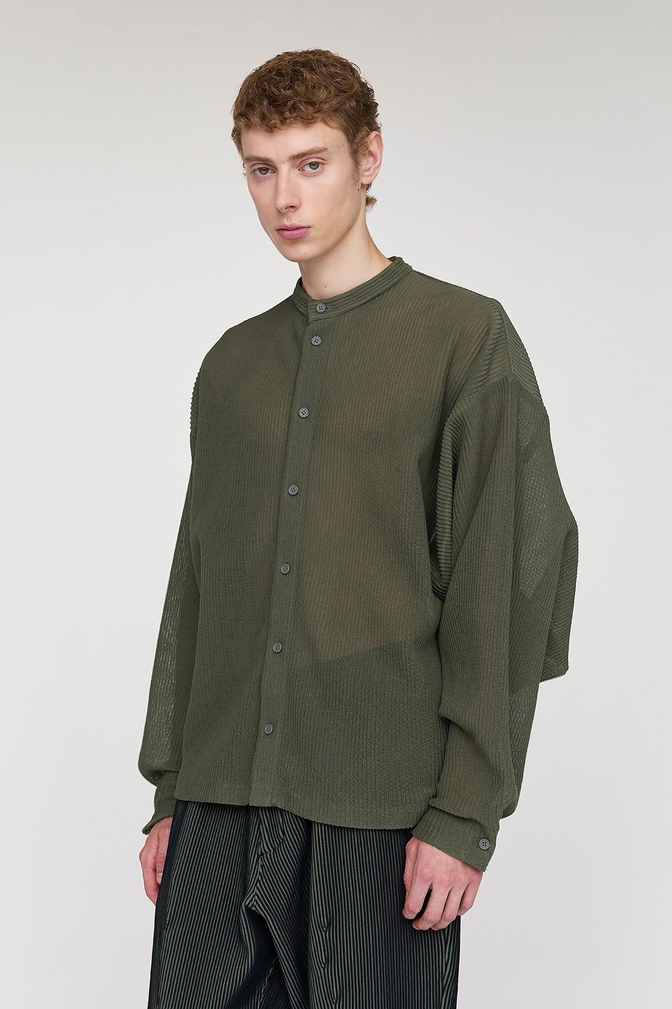 TC SOFT HYPHA STAND COLLAR LONG SLEEVE SHIRT TC SOFT HYPHA STAND COLLAR LONG SLEEVE SHIRT