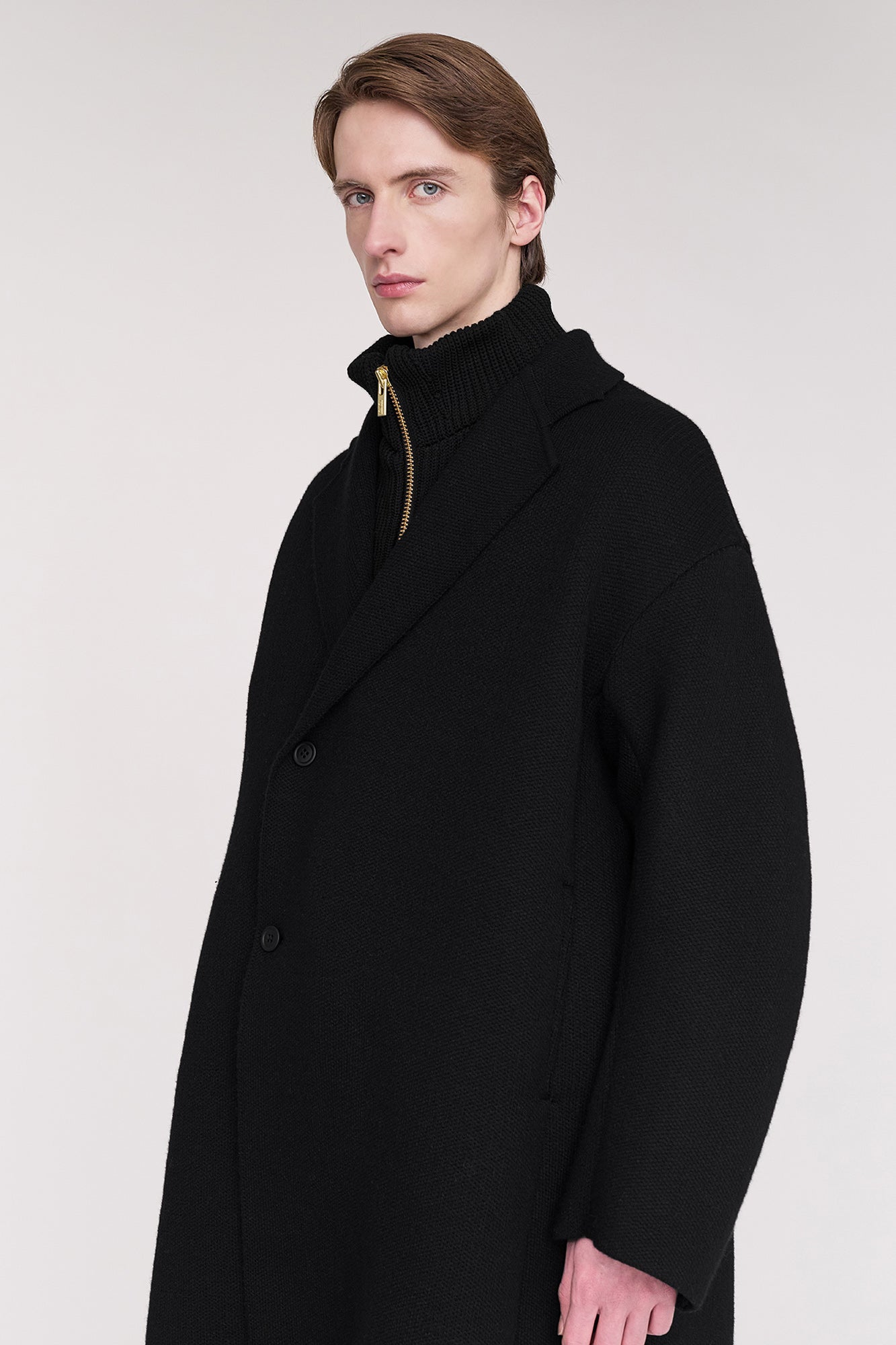 TW INLAY DOUBLE BREASTED CHESTER COAT