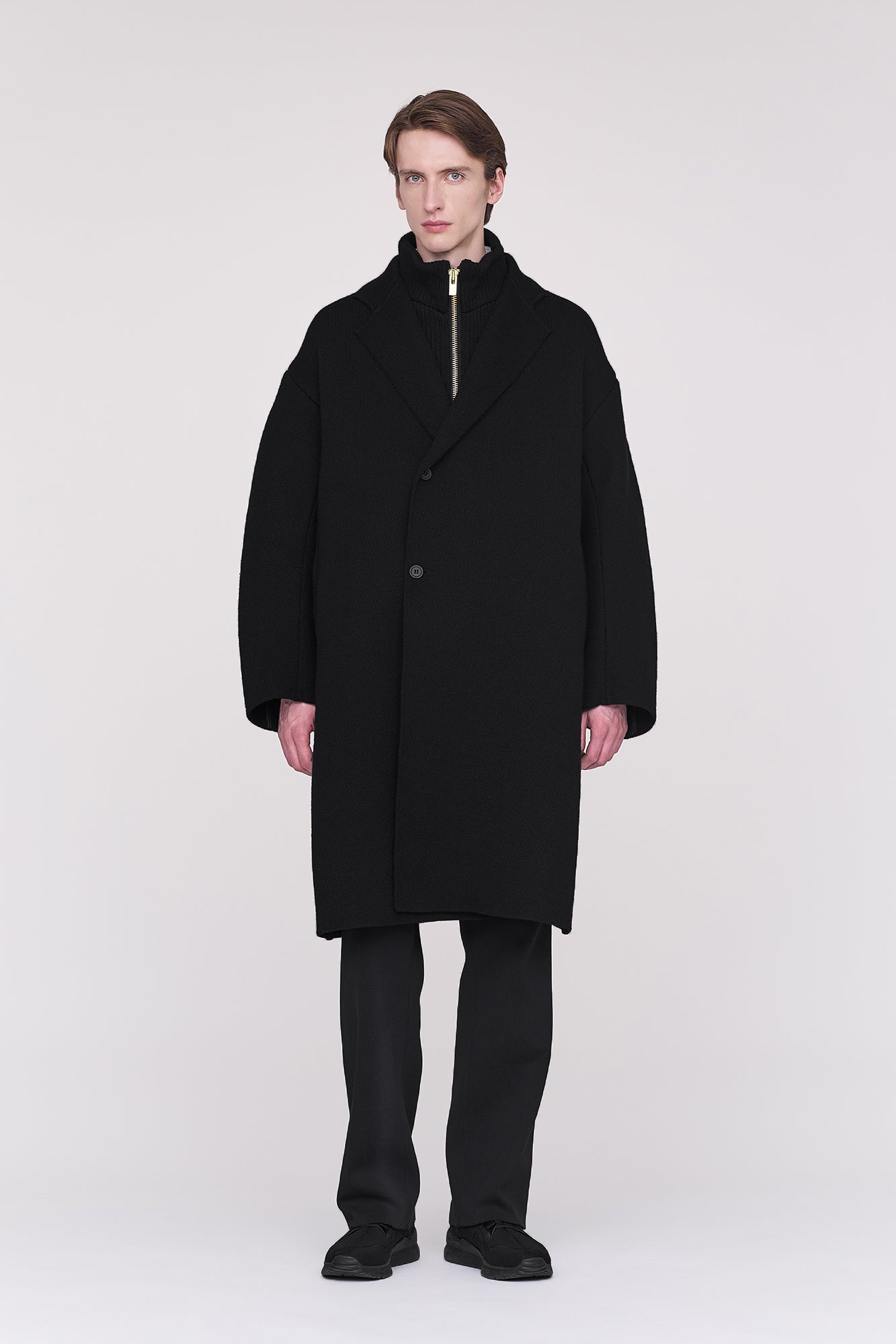 TW INLAY DOUBLE BREASTED CHESTER COAT