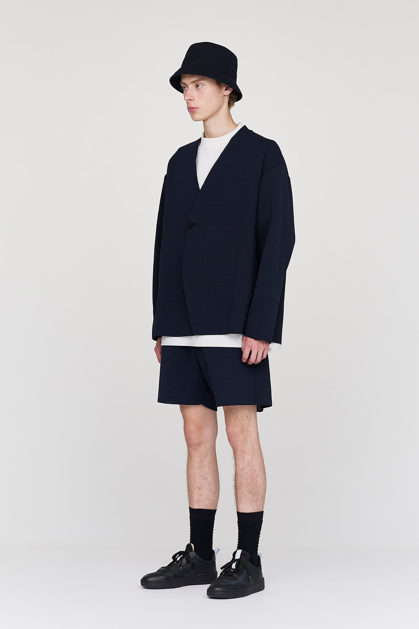 MILAN COLLARLESS DOUBLEBREASTED BOXY JACKET
