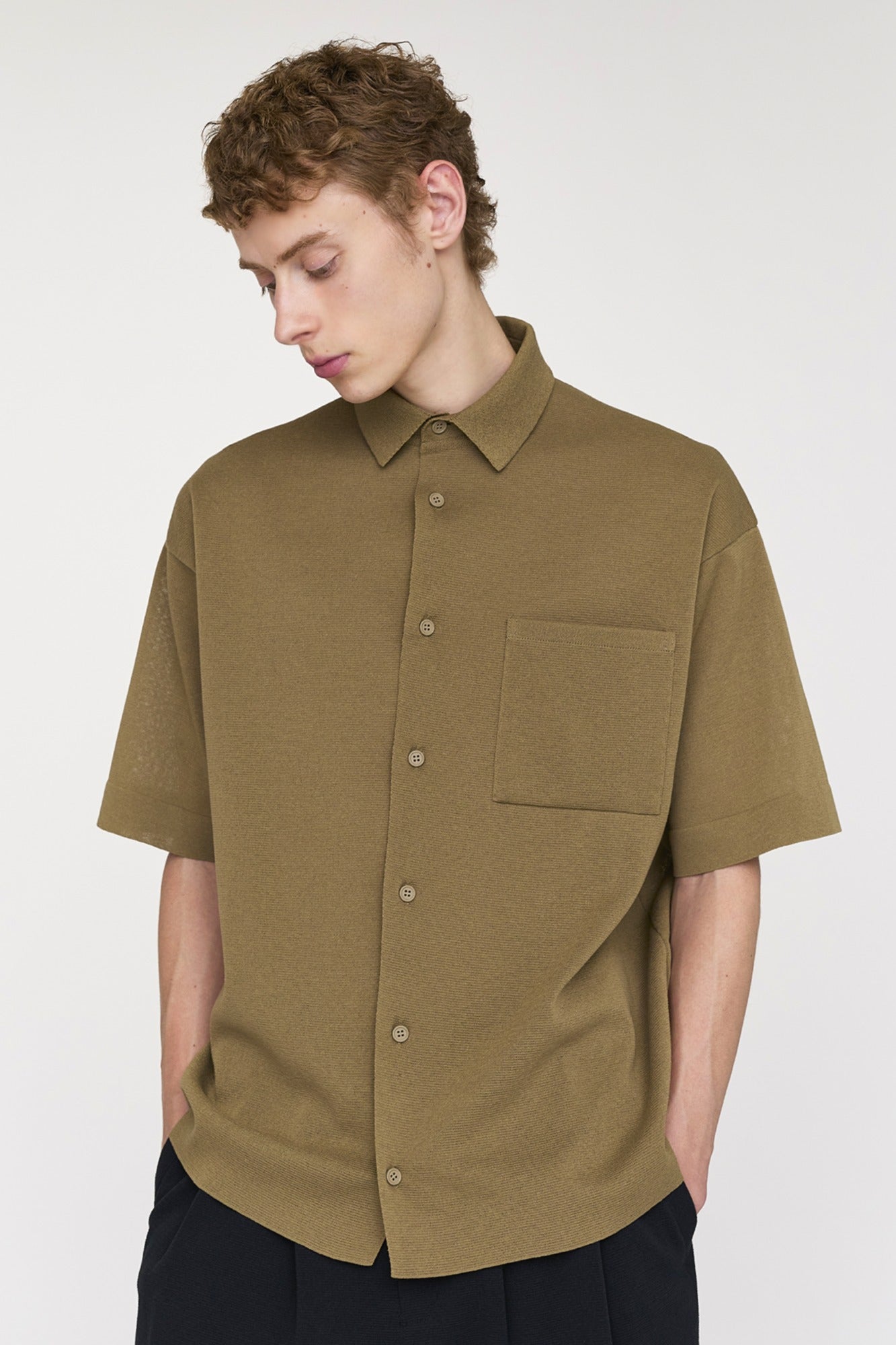 トップス CFCL TC MILAN RIB SHORT SLEEVE SHIRT TC MILAN SHORT SLEEVE SHIRT